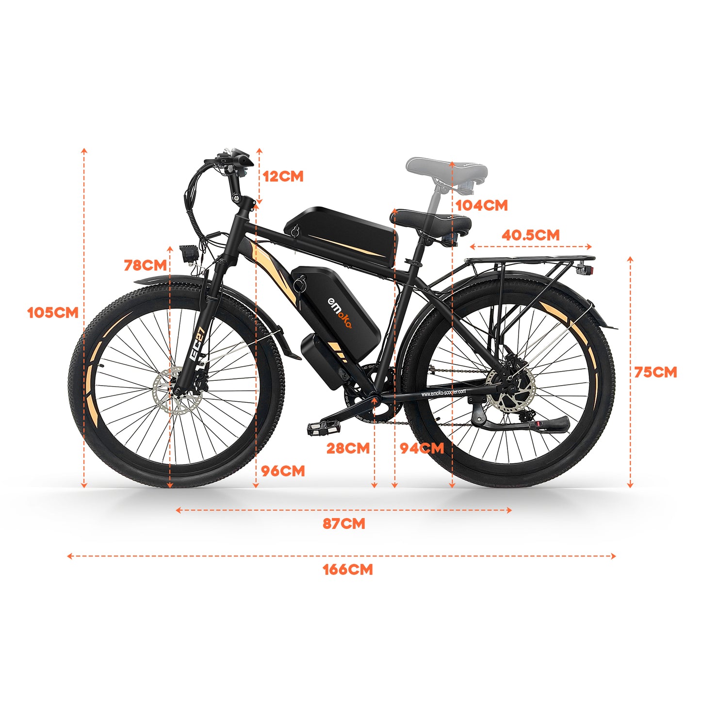 EMOKO EC27 Delivery E-Bike| Dual Battery 48V 20AH + 25AH Long Range Cargo Bike