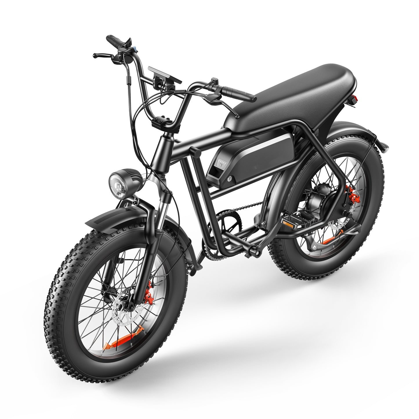 Black electric bike on a white background