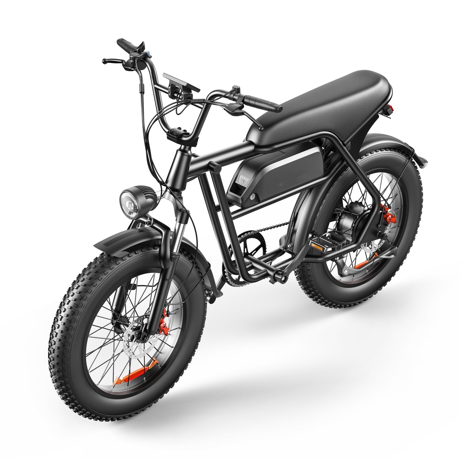 Black electric bike on a white background
