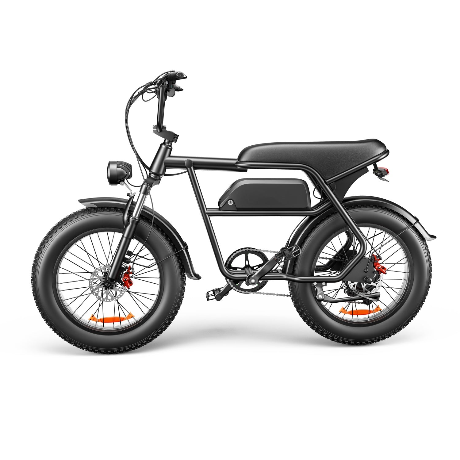 Black electric bike on a white background