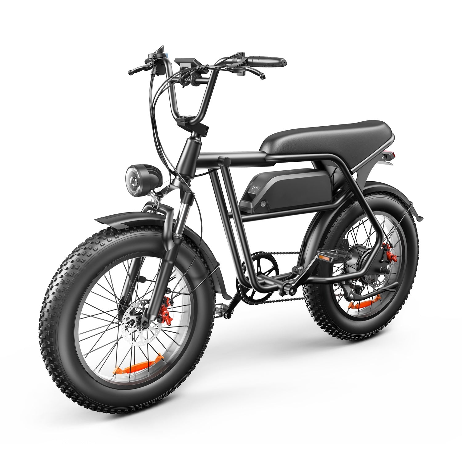 Black electric bike on a white background