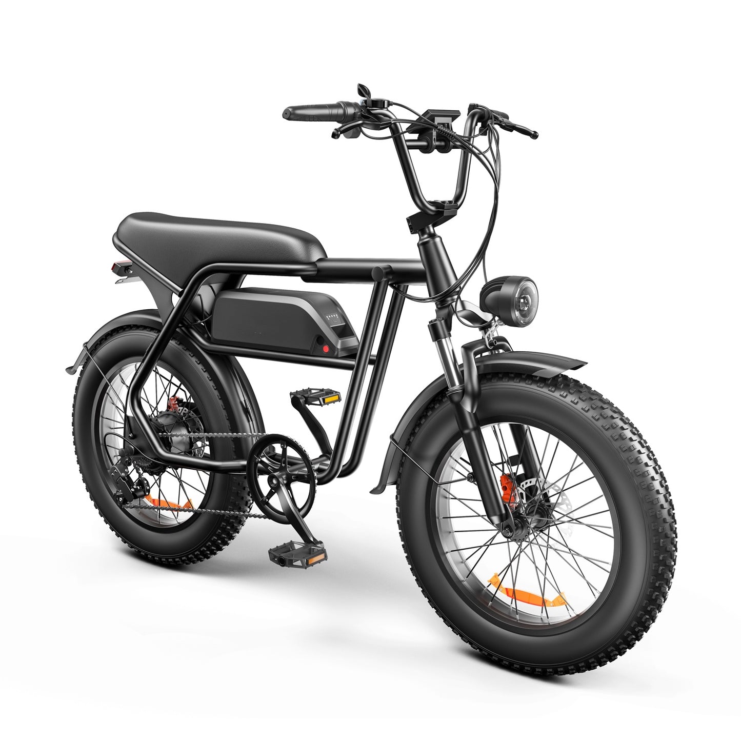 Black electric bike on a white background