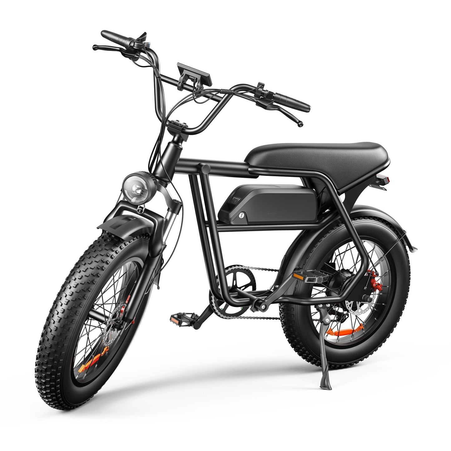 Black electric bike on a white background
