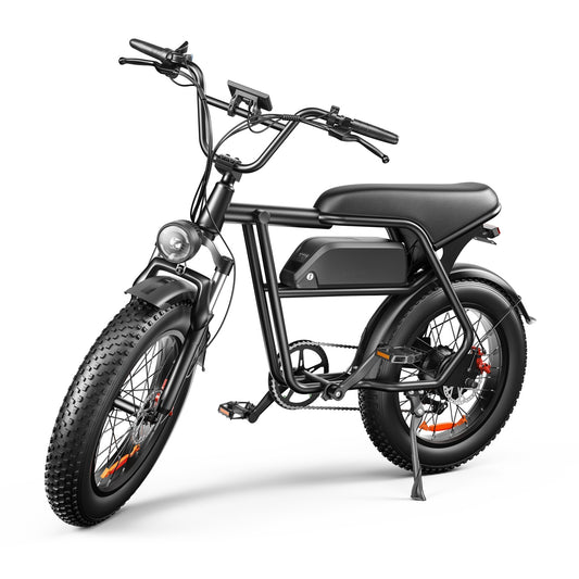 Black electric bike on a white background