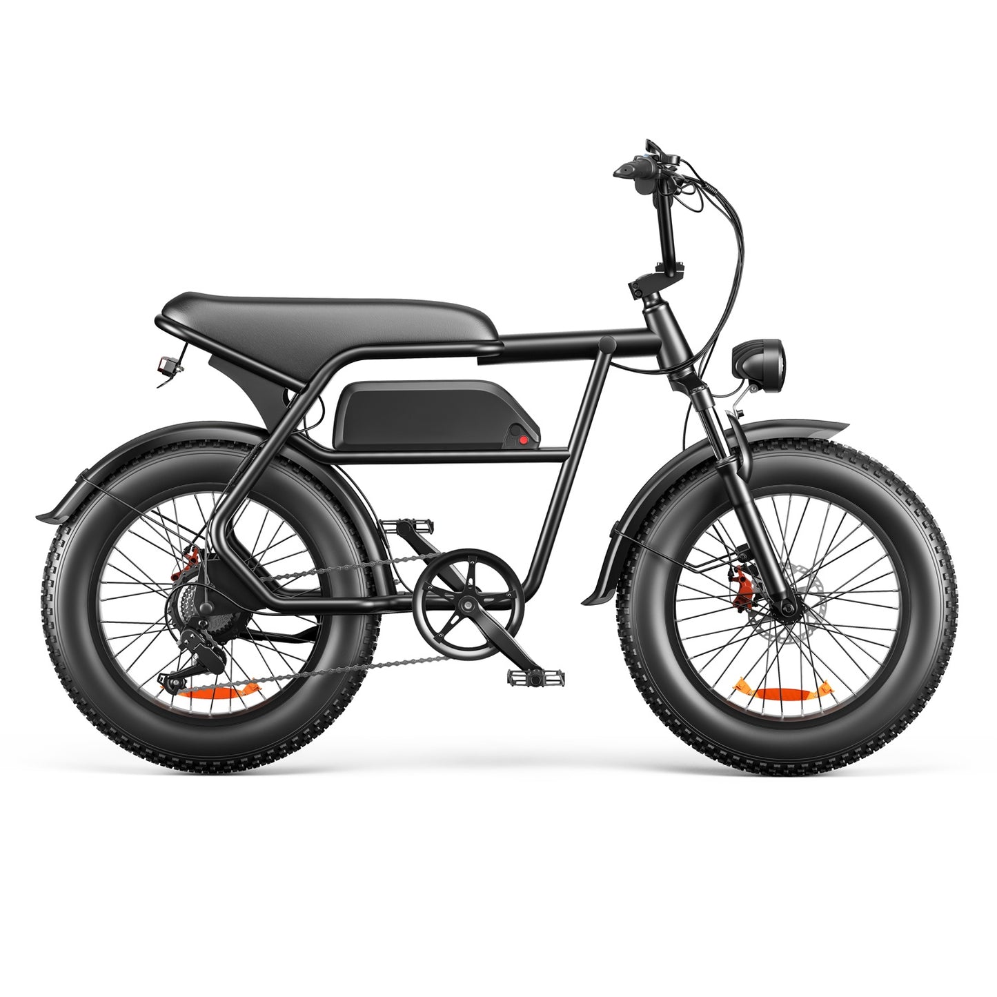 Black electric bike on a white background