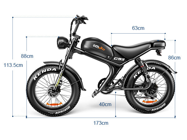 EMOKO C93 Dual Motor Ebike| 2*75N.M 48V Moped-Style Off-Road Bike