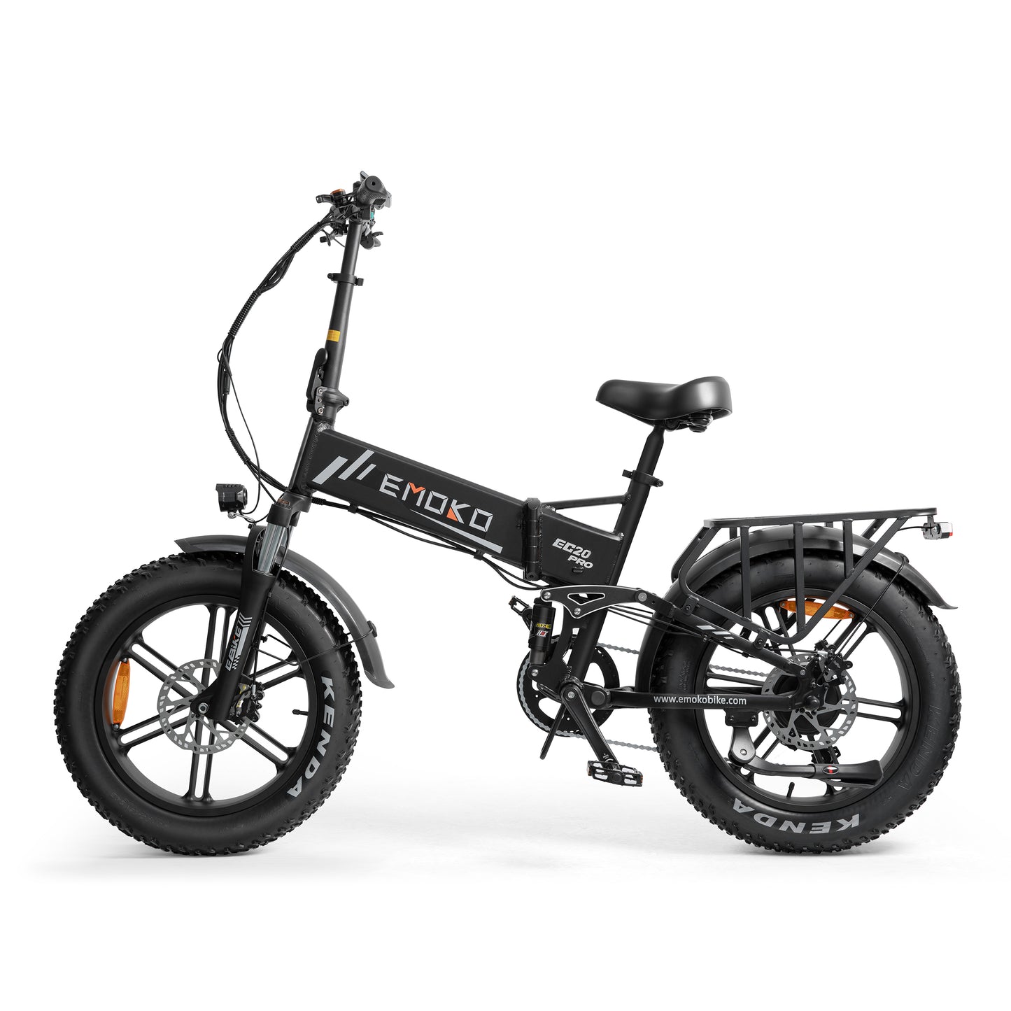 Black electric bike with 'EMOKO' branding on a white background