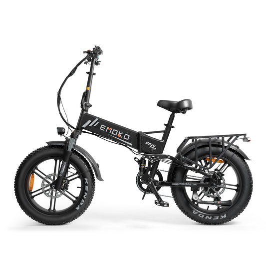 Black electric bike with 'EMOKO' branding on a white background