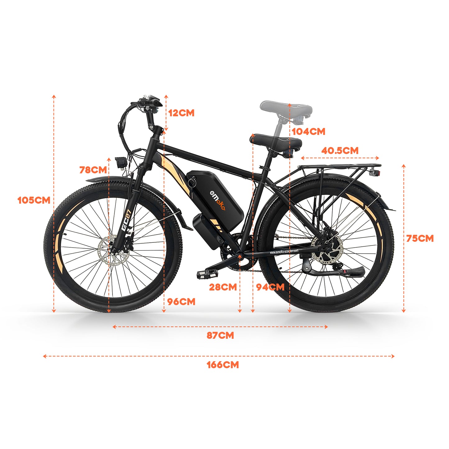 EMOKO EC27 Delivery E-Bike| Dual Battery 48V 20AH + 25AH Long Range Cargo Bike